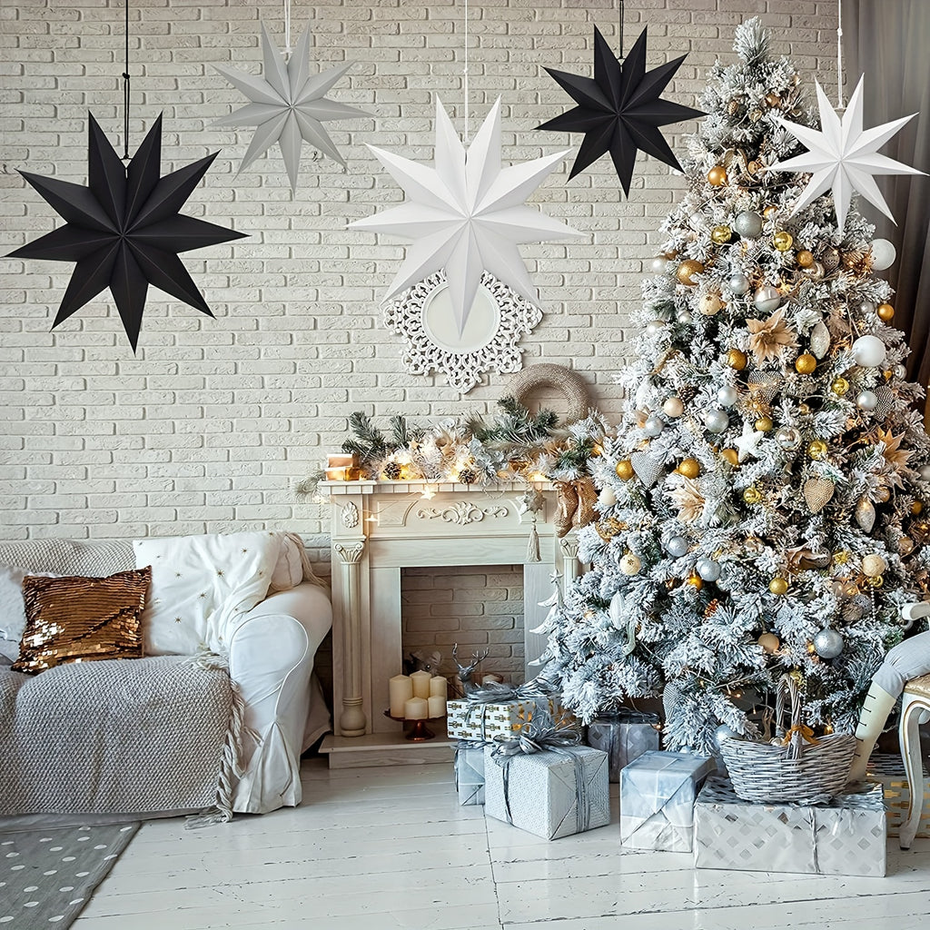 3er-Set Papierstern-Hängedekorationen