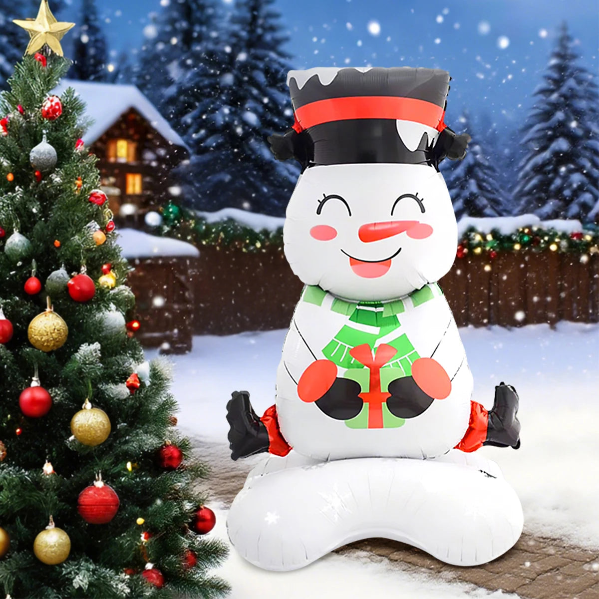 Weihnachtsballons Schneemann, Weihnachtsbaum, Santa Claus & goldener Elch