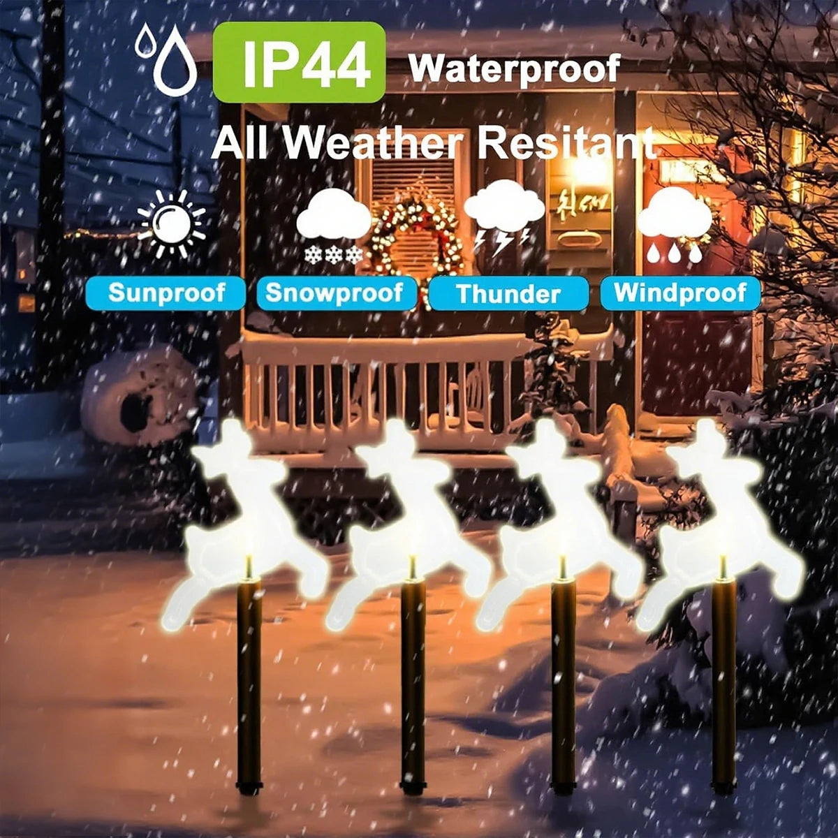 4er-Set Solar Weihnachts- und Outdoor-Deko