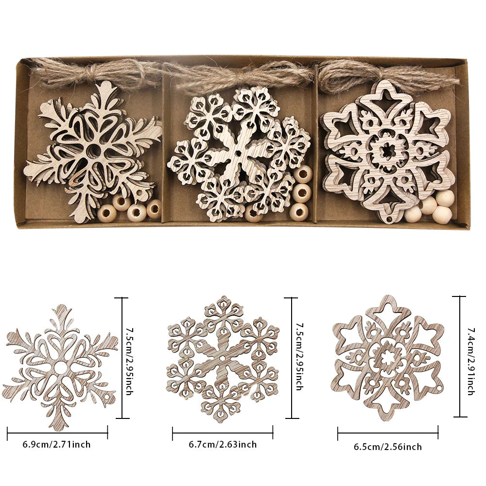 Holz-Schneeflocken Weihnachtsbaumschmuck