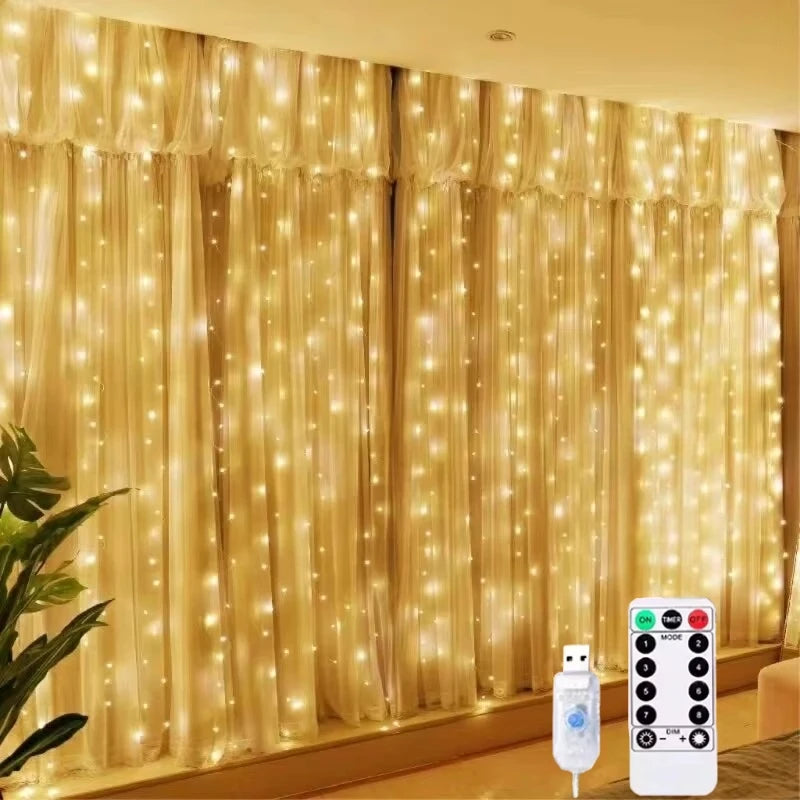 LED-Weihnachtslichterkette mit Fernbedienung – 8 Modi USB