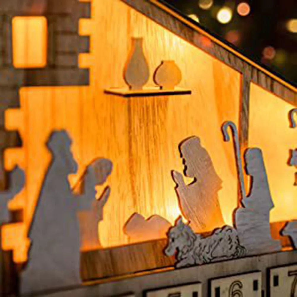 Holz-Adventskalender mit Schubladen