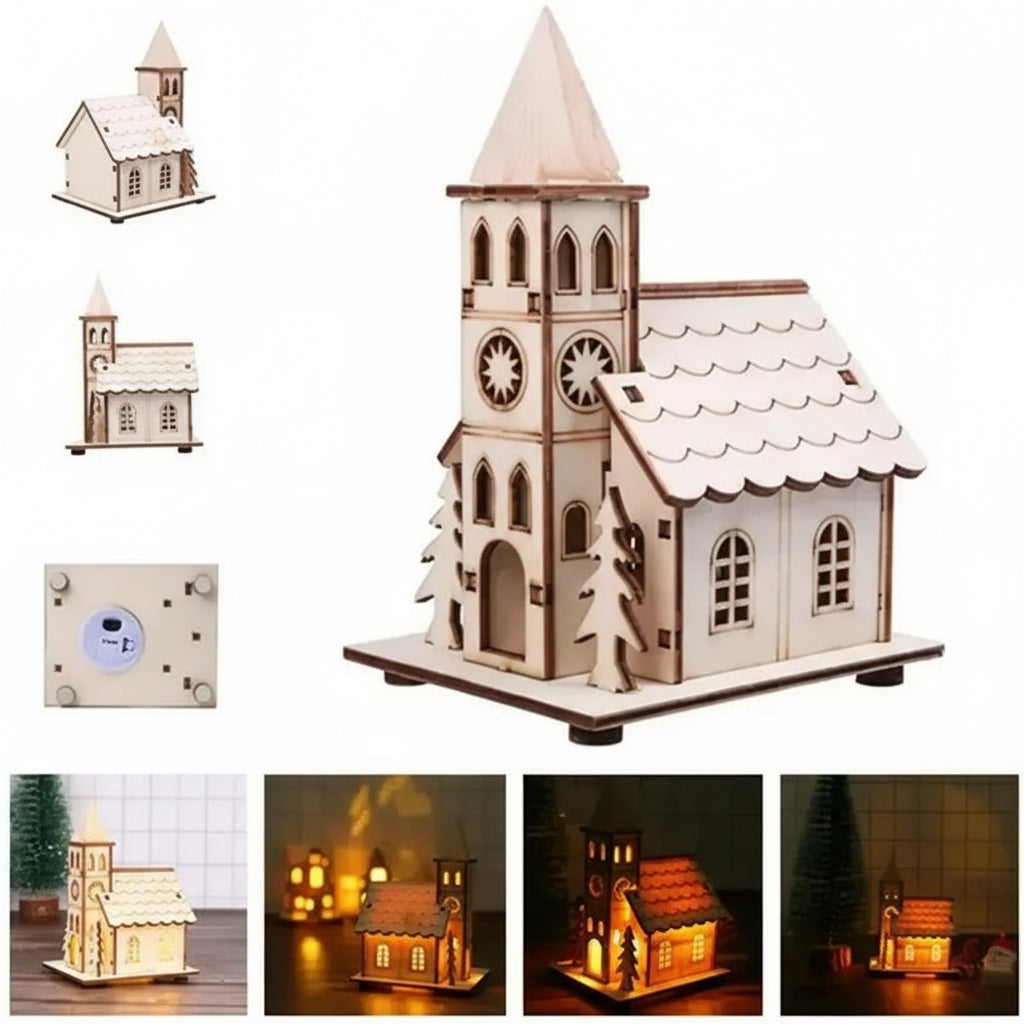 LED Weihnachts-Holzhaus