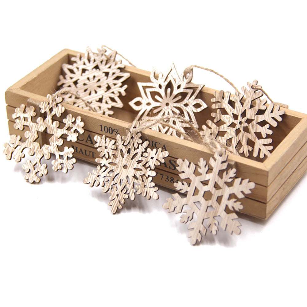 Holz-Schneeflocken Weihnachtsbaumschmuck