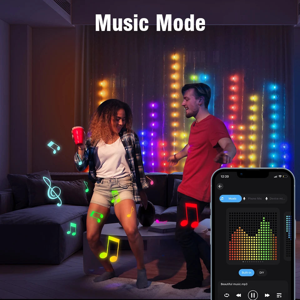 Smart LED Lichterkette Farbwechsel, APP-Steuerung