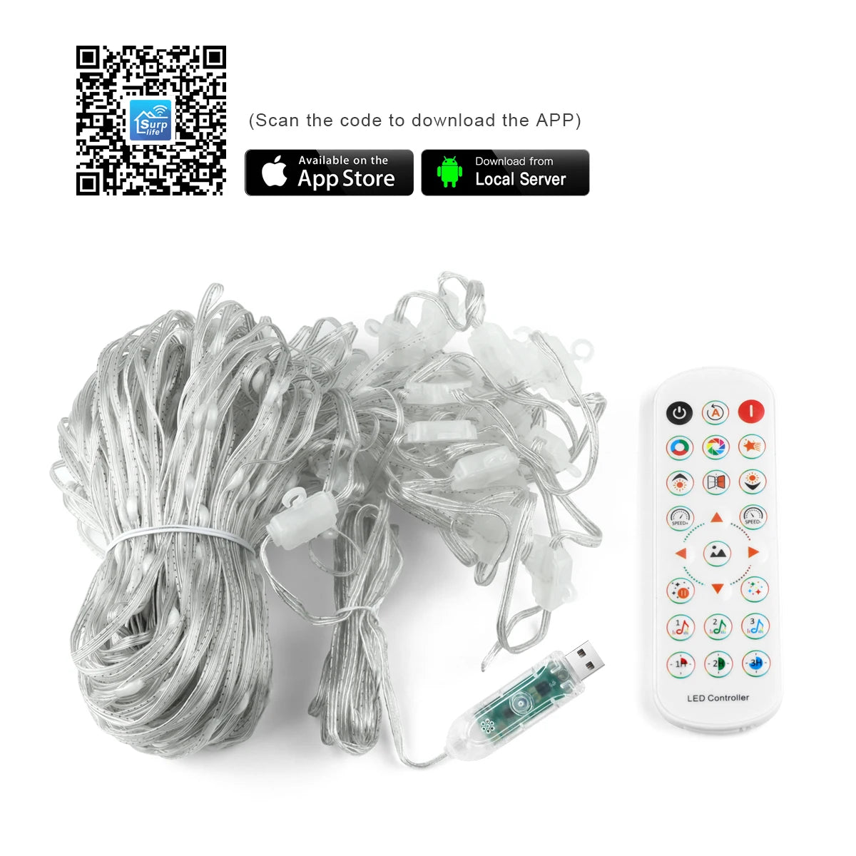 Smart LED Lichterkette Farbwechsel, APP-Steuerung