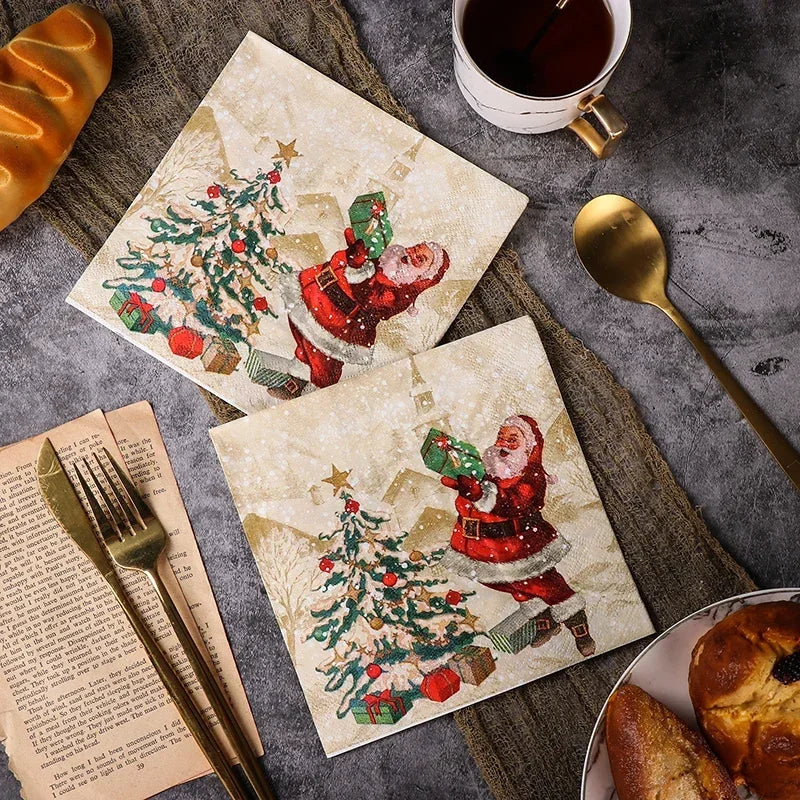Servietten mit Weihnachtsmann