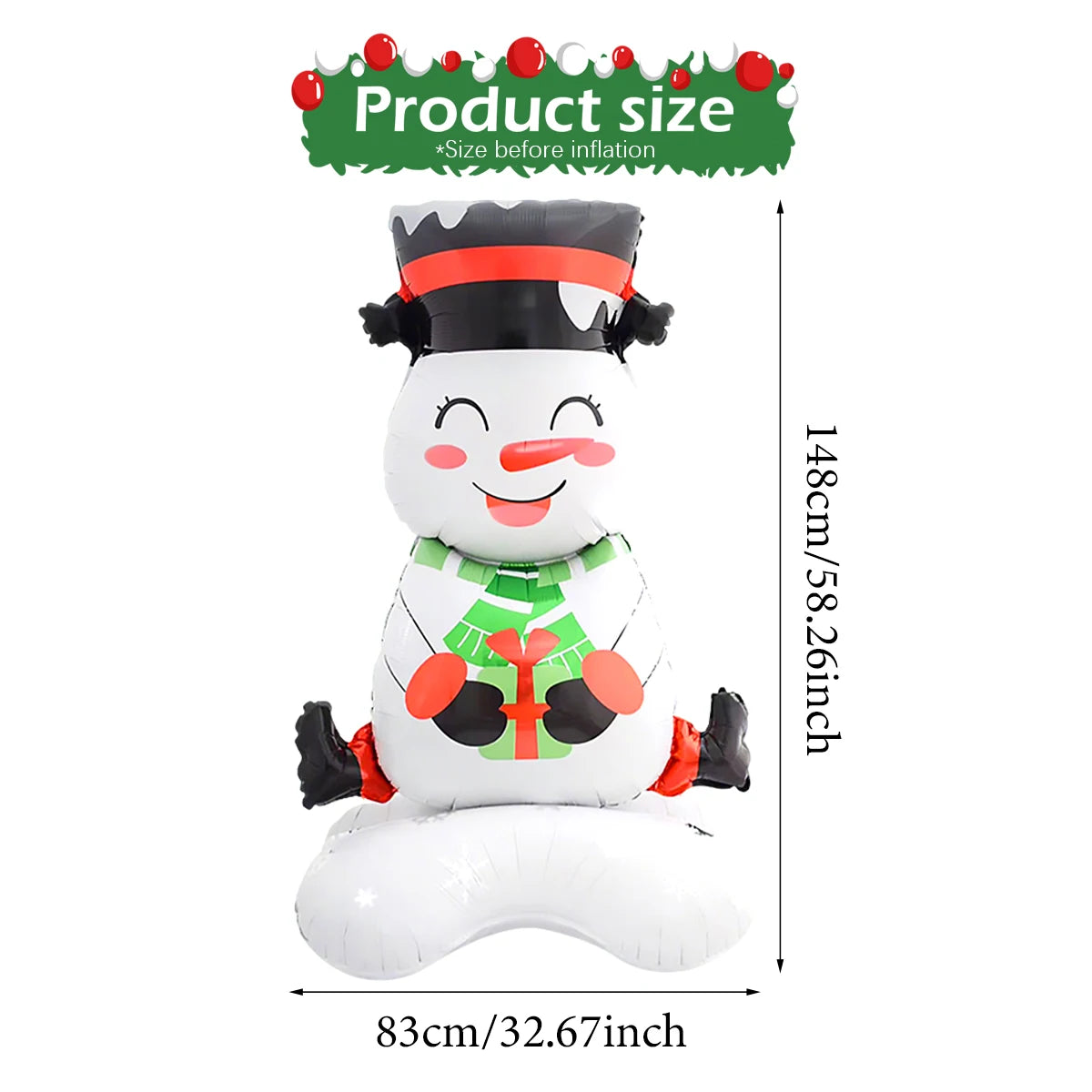 Weihnachtsballons Schneemann, Weihnachtsbaum, Santa Claus & goldener Elch