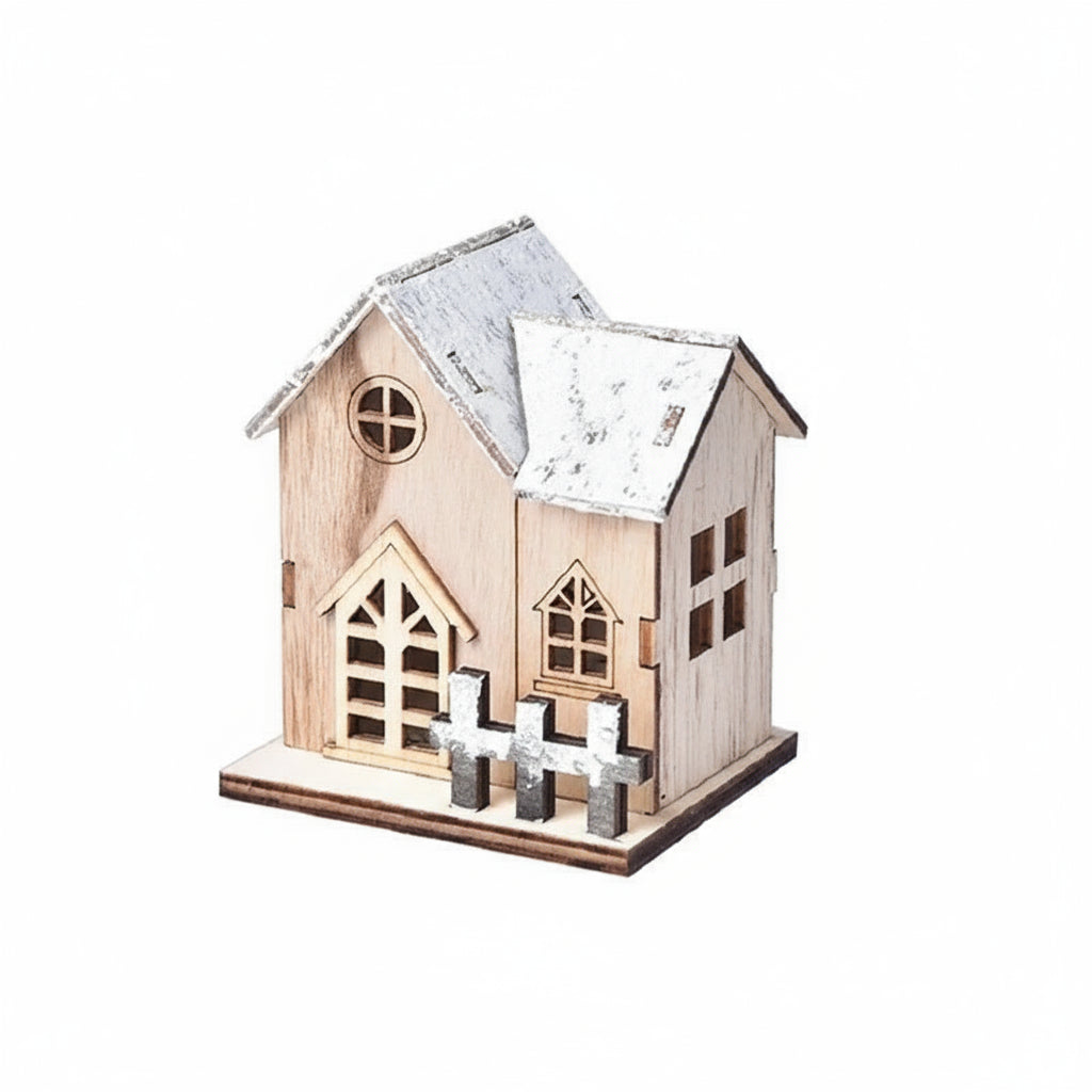 Leuchtendes Weihnachts-Holzhaus