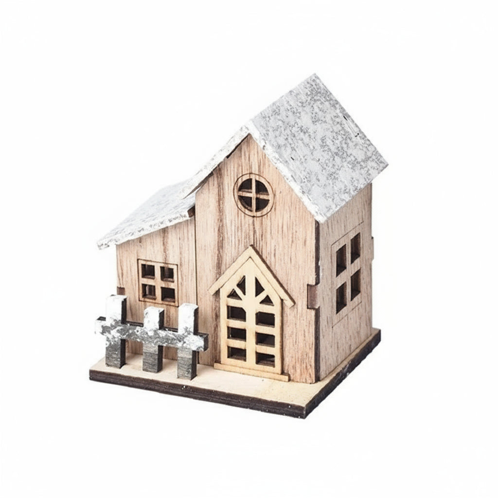 Leuchtendes Weihnachts-Holzhaus