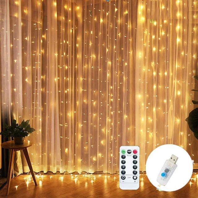 LED-Weihnachtslichterkette mit Fernbedienung – 8 Modi USB