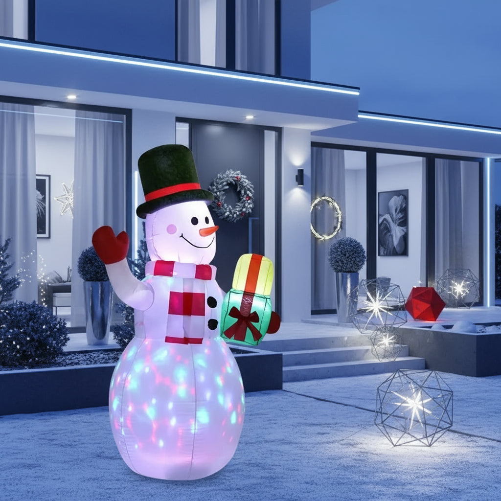 Aufblasbarer Schneemann 1,5 m mit LED Licht