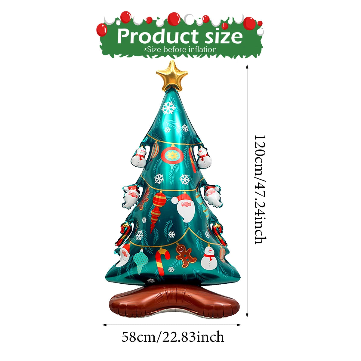Weihnachtsballons Schneemann, Weihnachtsbaum, Santa Claus & goldener Elch